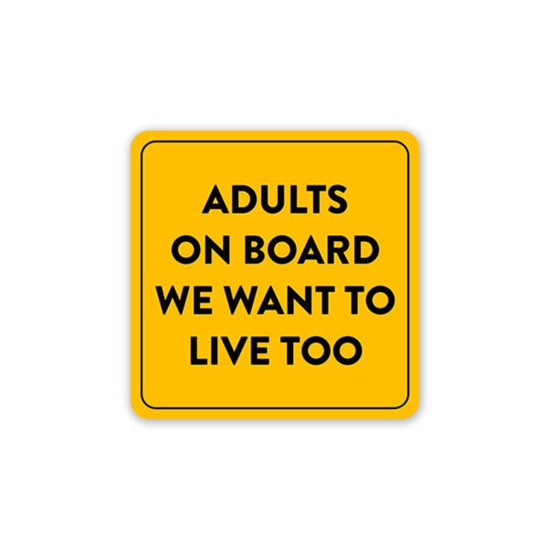 Adults On Board Car Sticker