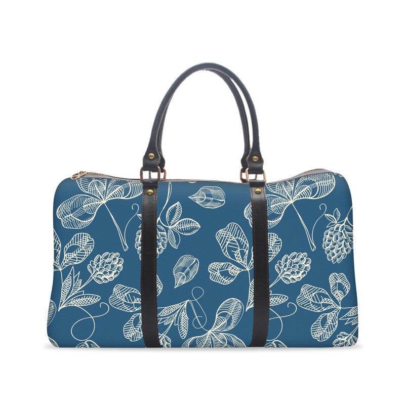 Seamless Blue Floral Gym Bag