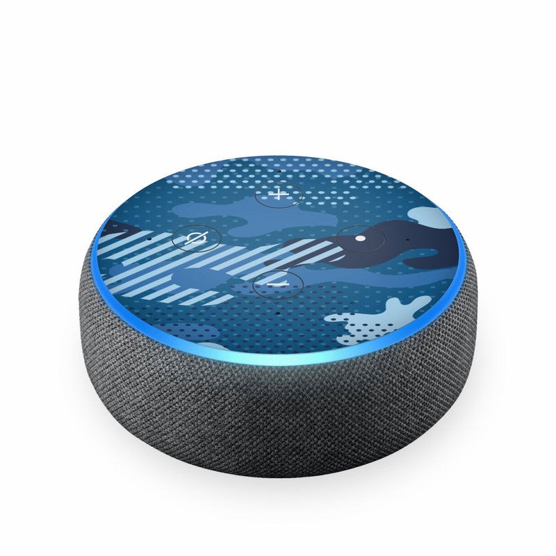 Military Blue Camo Skin For Amazon Echodot
