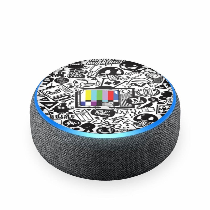 White Abstract Skin For Amazon Echodot