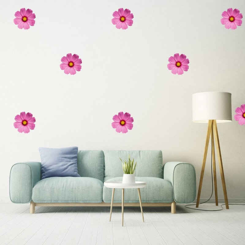 PINK FLORAL WALL STICKER