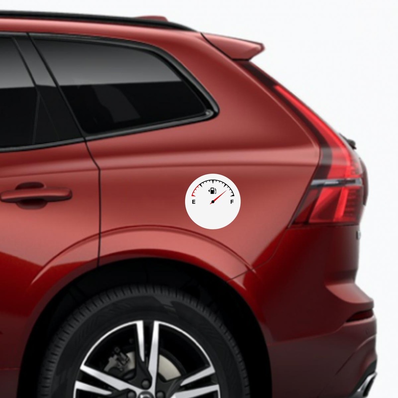 Half Plus - Round Car Fuel Tank Decal