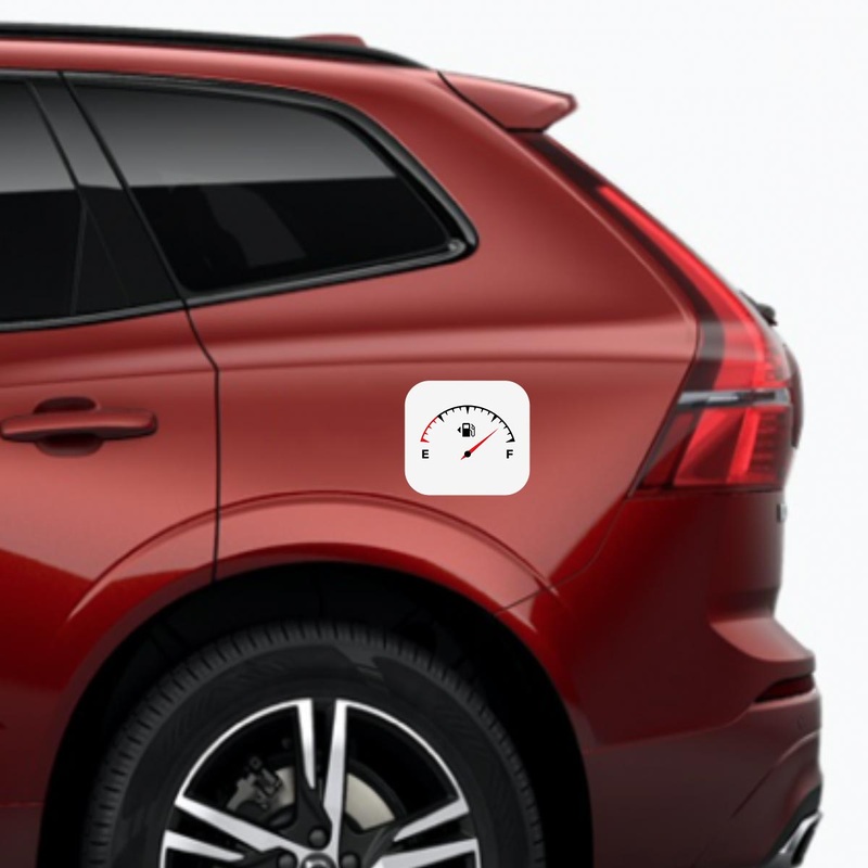 Half Plus - Square Car Fuel Tank Decal
