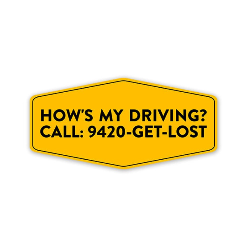 How'S My Driving? Car Sticker