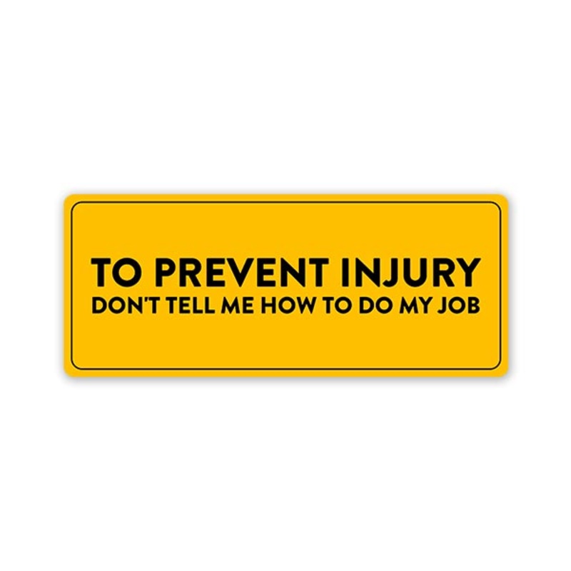 Prevent Injury Car Bumper Sticker