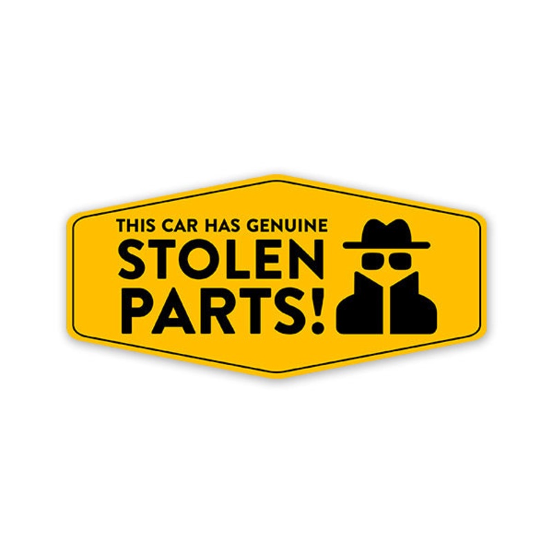 Stolen Parts Car Sticker