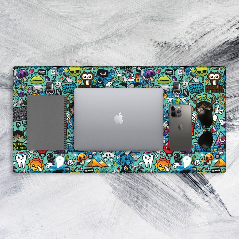 Blue Abstract Tech Mat