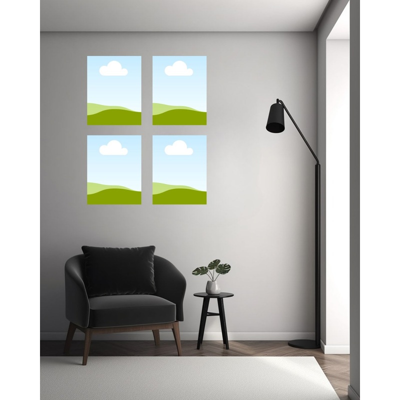 Customized Wall Self Adhesive Poster - Set of 4