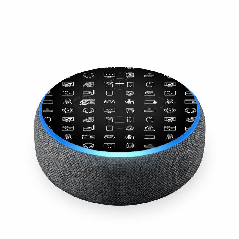 Tech Icons Black Skin For Amazon Echodot
