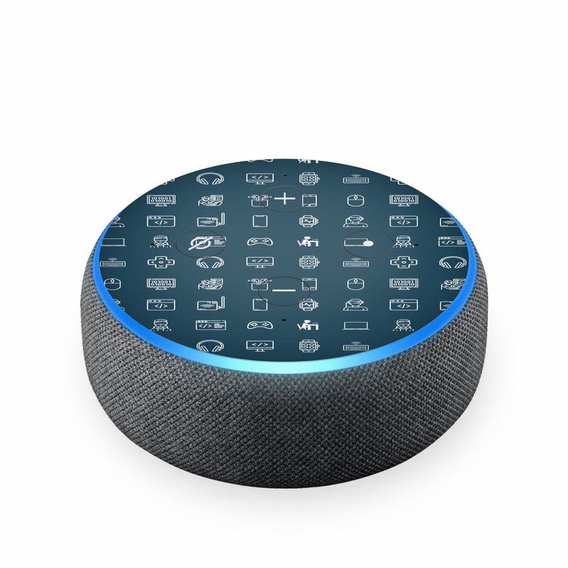 Tech Icons Dark Blue Skin For Amazon Echodot