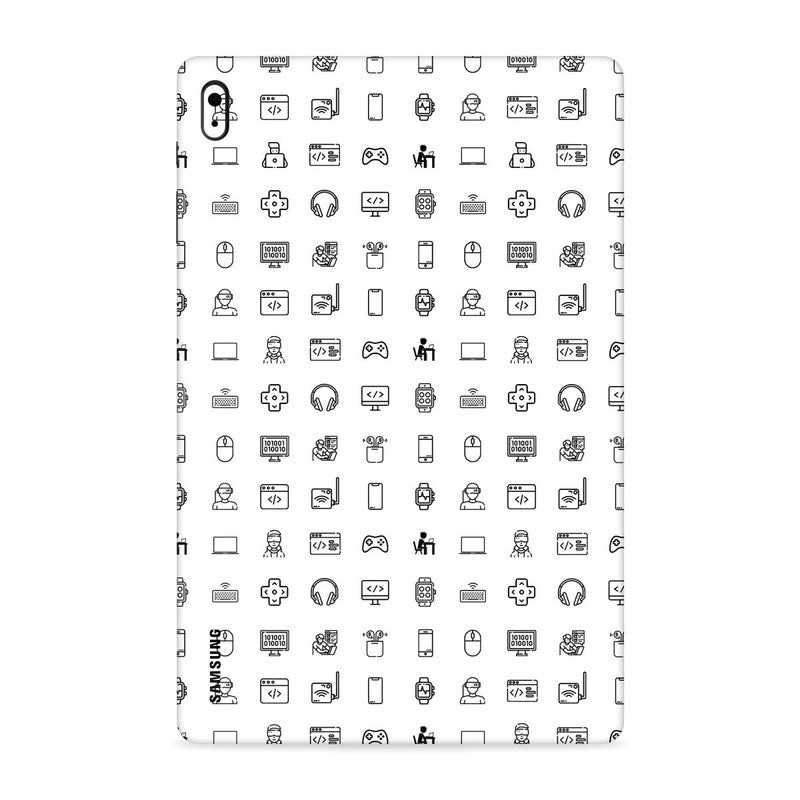 Tech Icons White Tab Skin