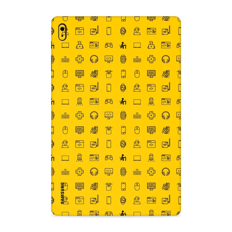Tech Icons Yellow Tab Skin