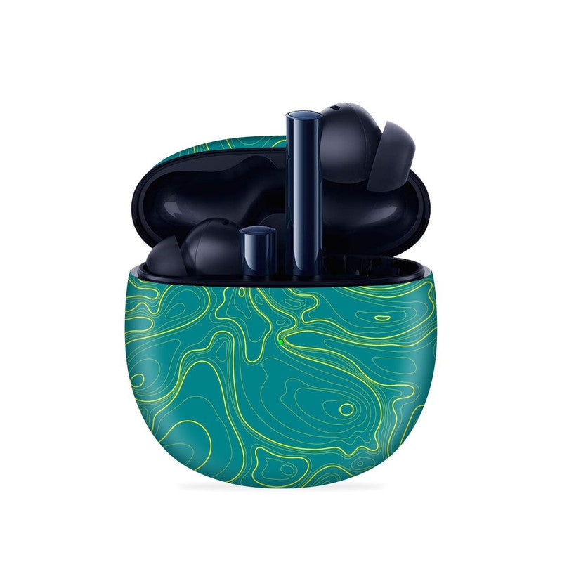 Colourful Topography Green Realme Buds Air 2 Skin