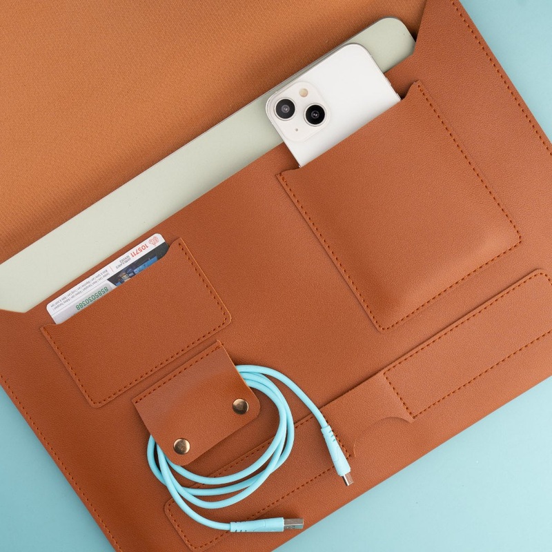 Sleek Station - Laptop/Mobile/Tab Leather Organizer 41cm x 29cm