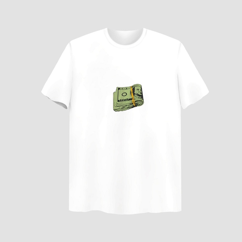 Cash Embroidered White Oversize T-Shirt