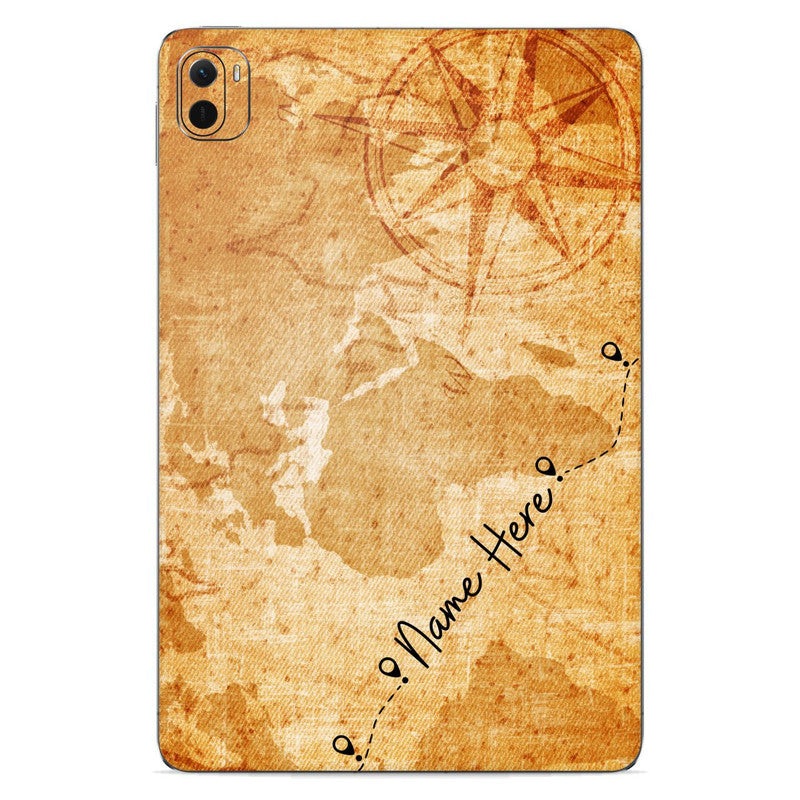 Vintage Map Custom Name Xiaomi Pad Skin