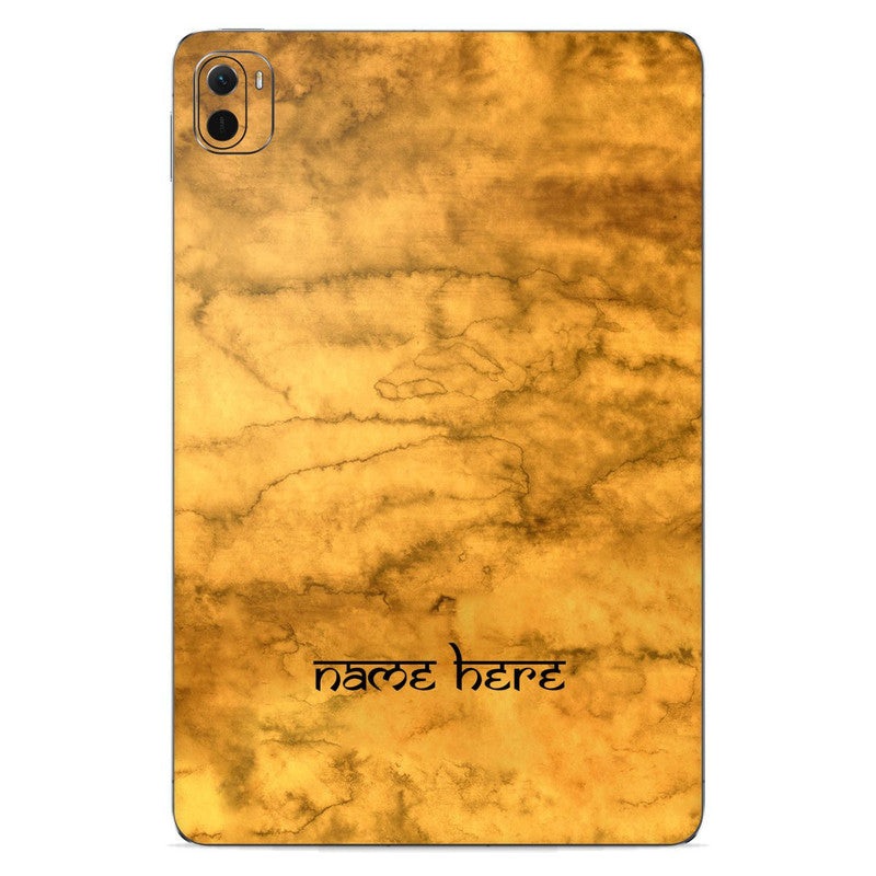 Yellow Waterpaint Custom Name Xiaomi Pad Skin