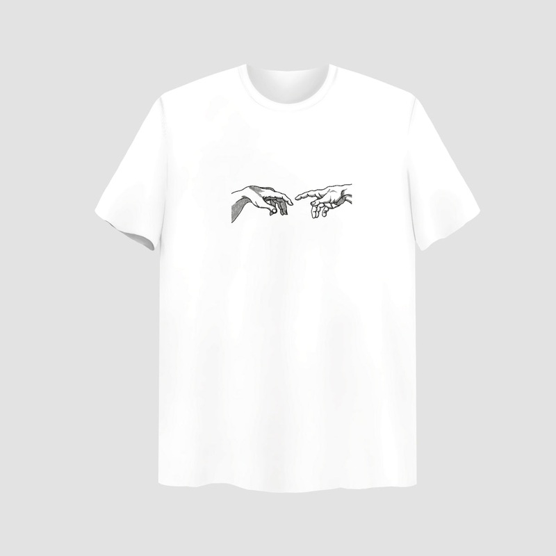 Adam Hands Embroidered White Oversize T-Shirt