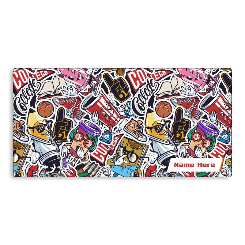 Cartoon Art Custom Name TechMat