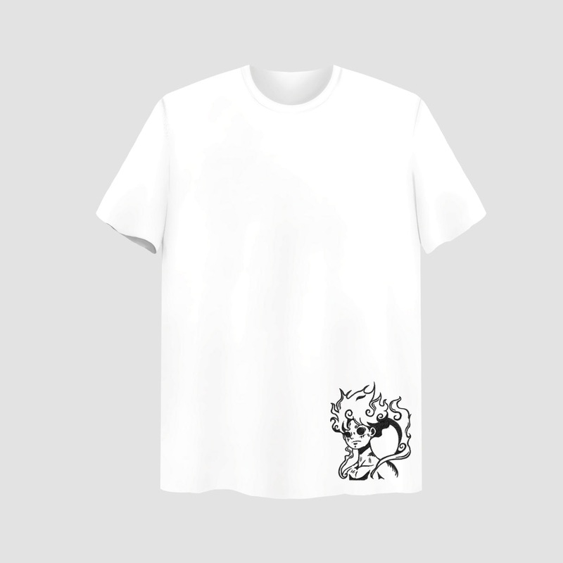 Gear 5 Embroidered White Oversize T-Shirt