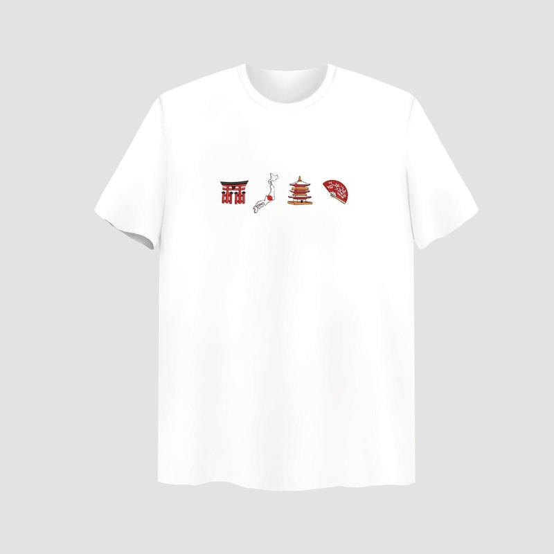 Japan Embroidered White Oversize T-Shirt
