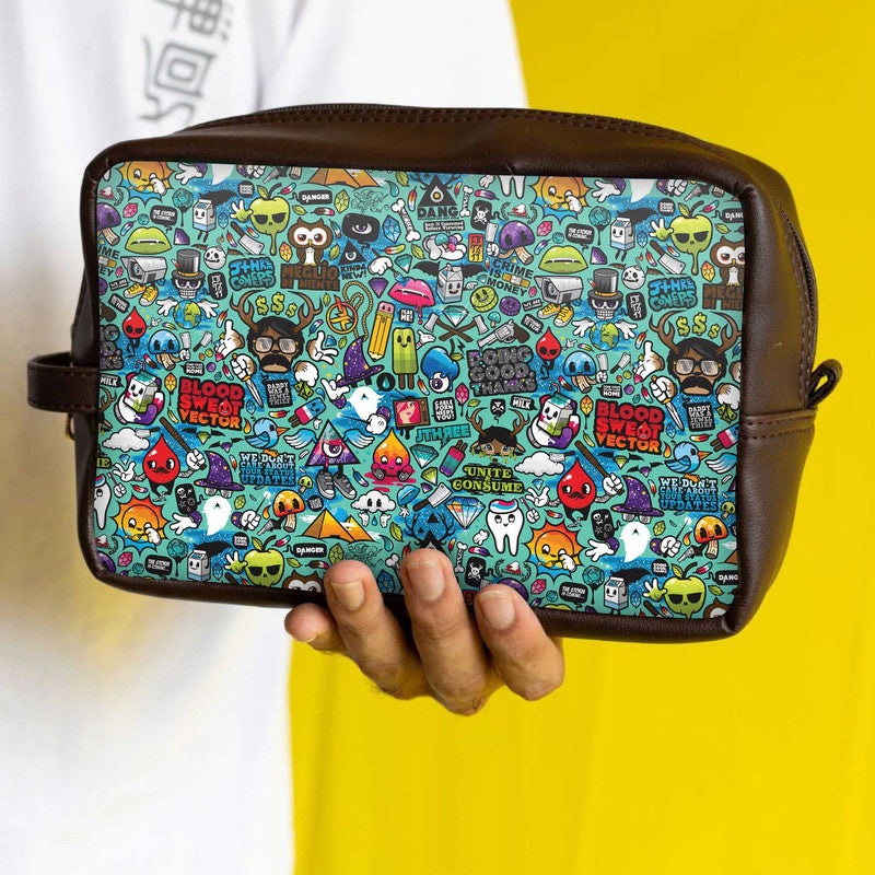Blue Abstract Utility Pouch