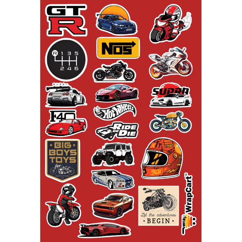 Mini Sticker Pack - Cars & Bikes
