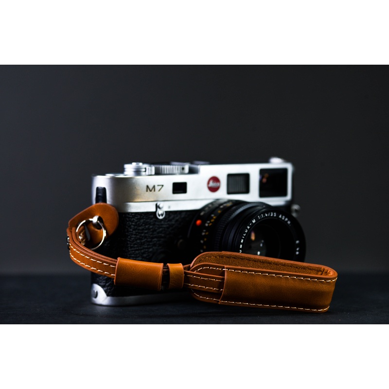 Vegan Brown Leather Camera Wrist Strap