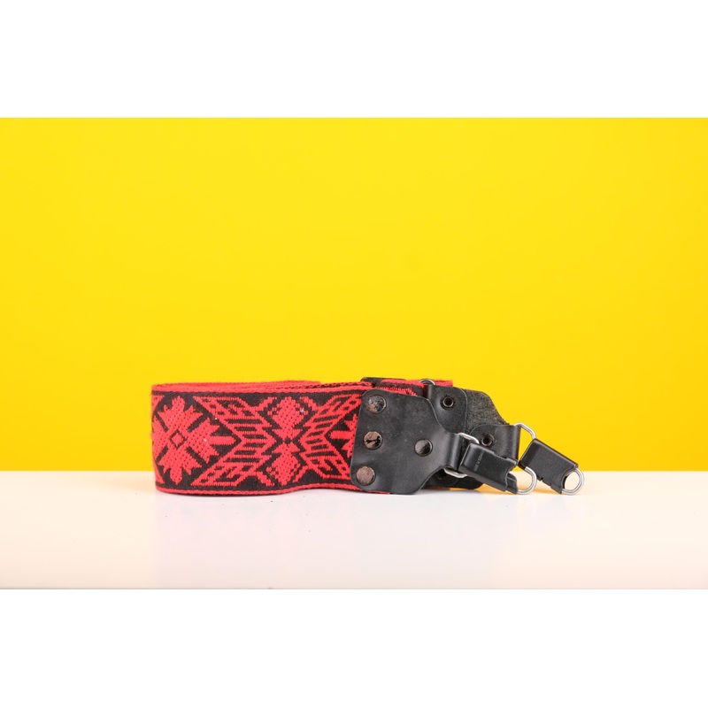 Vintage Pattern Camera Strap in Red