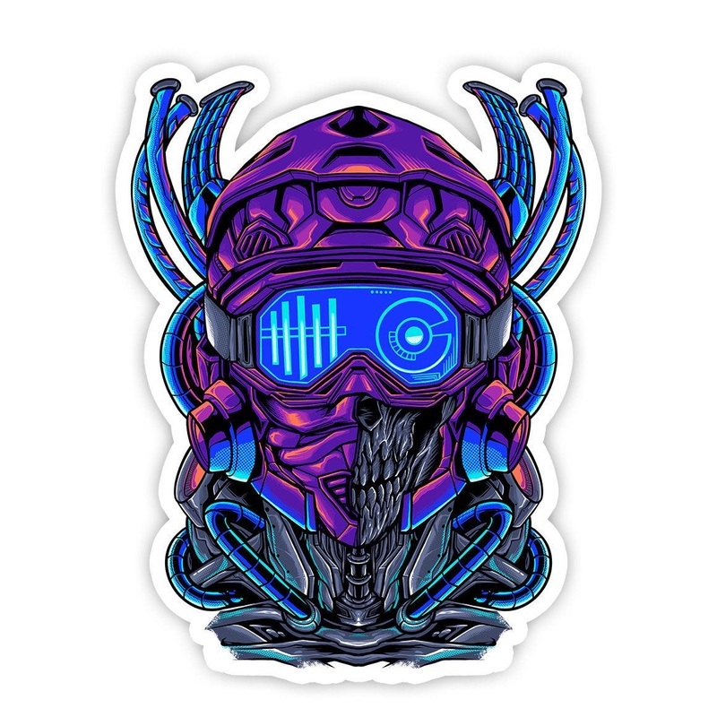 Cyber Skull Sticker