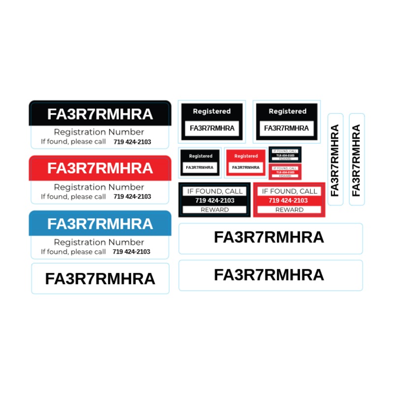 FAA REGISTRATION STICKER BUNDLE