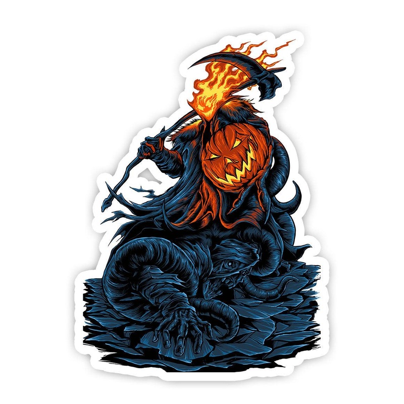 Flaming Pumpkin Sticker