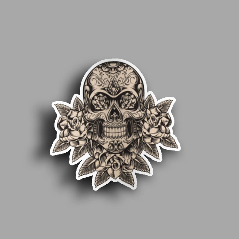 Rose Retro Skull - Sticker