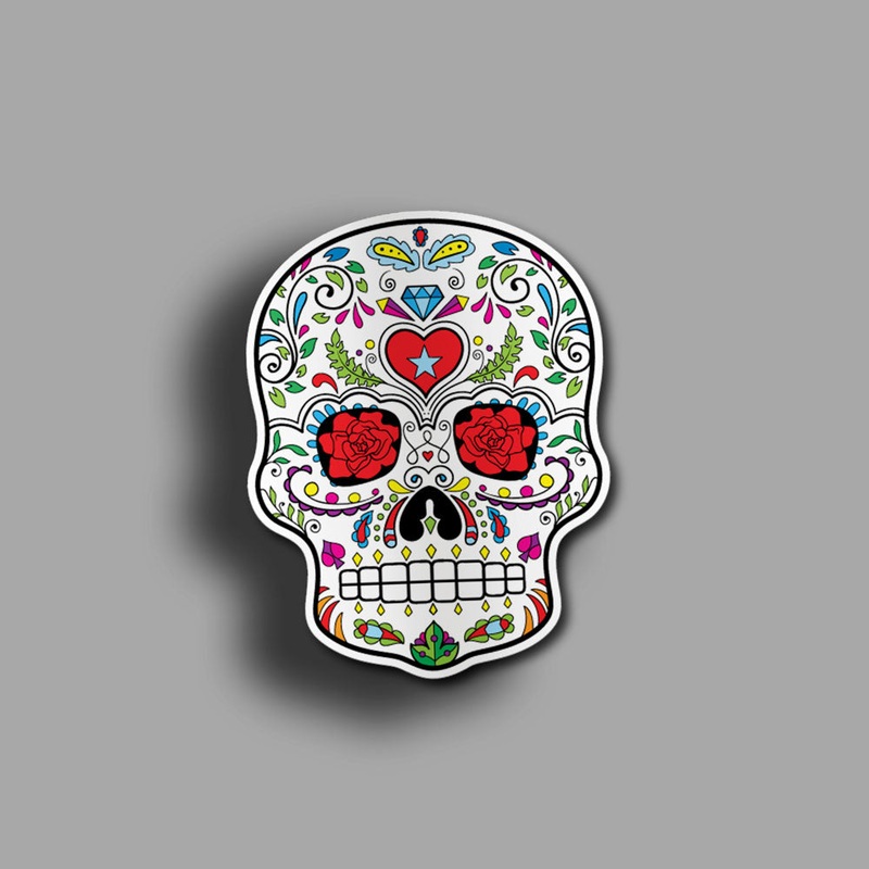 Skull (Floral) - Sticker