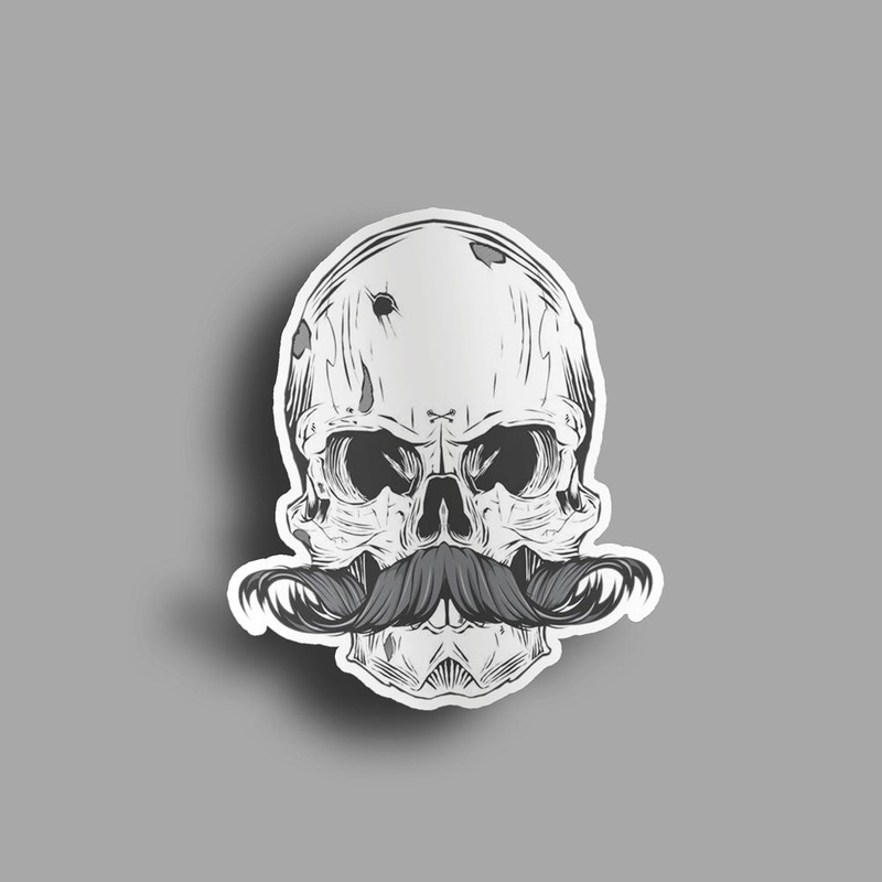 Skull (Mustache) - Sticker