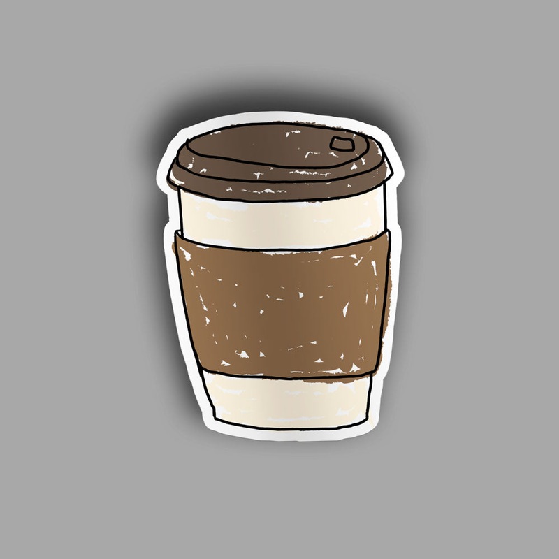 Coffee Cup Doodle - Sticker