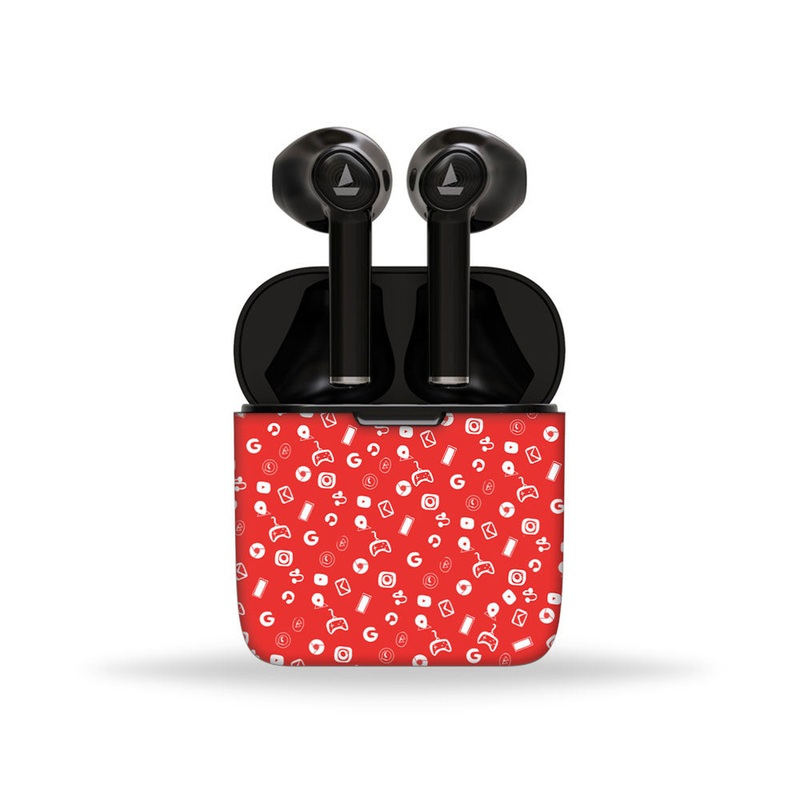 Red Doodle - BoAt Airdopes Skin 131,138,141,161,281 Pro,311,383,408,441