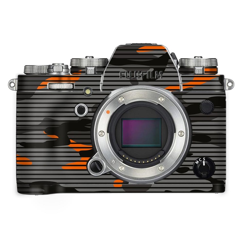 Orange Stripes Camo - FujiFilm Camera Skin