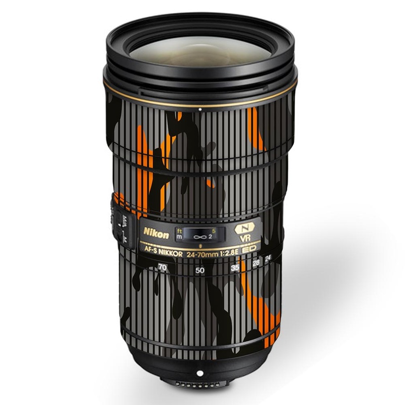 Orange Stripes Camo - Nikon Lens Skin