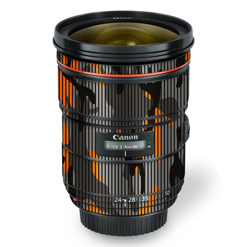 Orange Stripes Hive Camo - Canon Lens Skin