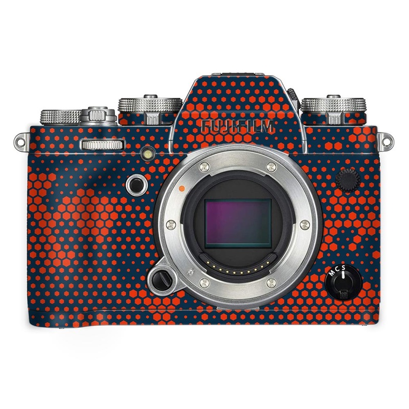 Red And Blue Hive Camo - FujiFilm Camera Skin