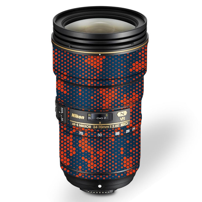 Red And Blue Hive Camo - Nikon Lens Skin