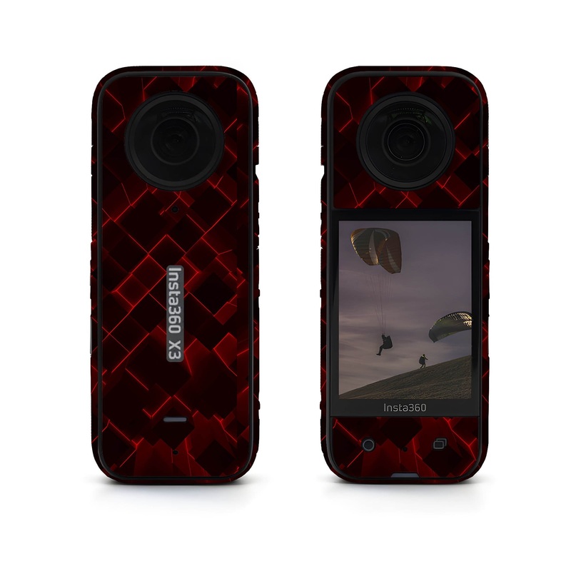 3d Cubes Red Insta360 Skin