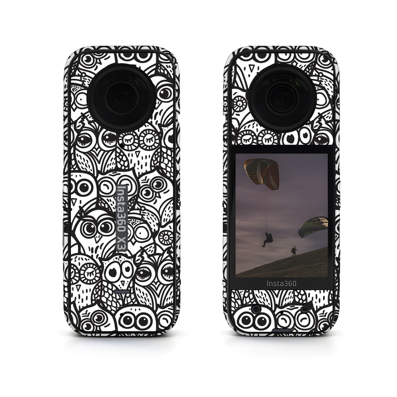 White And Black Owl Insta360 Skin