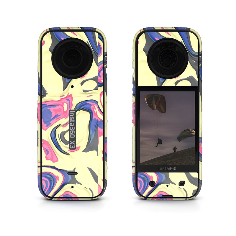 Yellow Liquid Marble Insta360 Skin