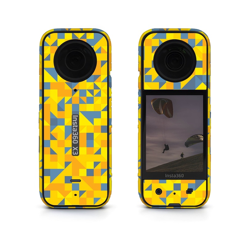 Yellow Triangled Background Insta360 Skin
