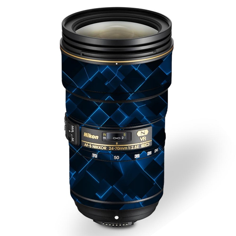 3D Cubes Blue - Nikon Lens Skin