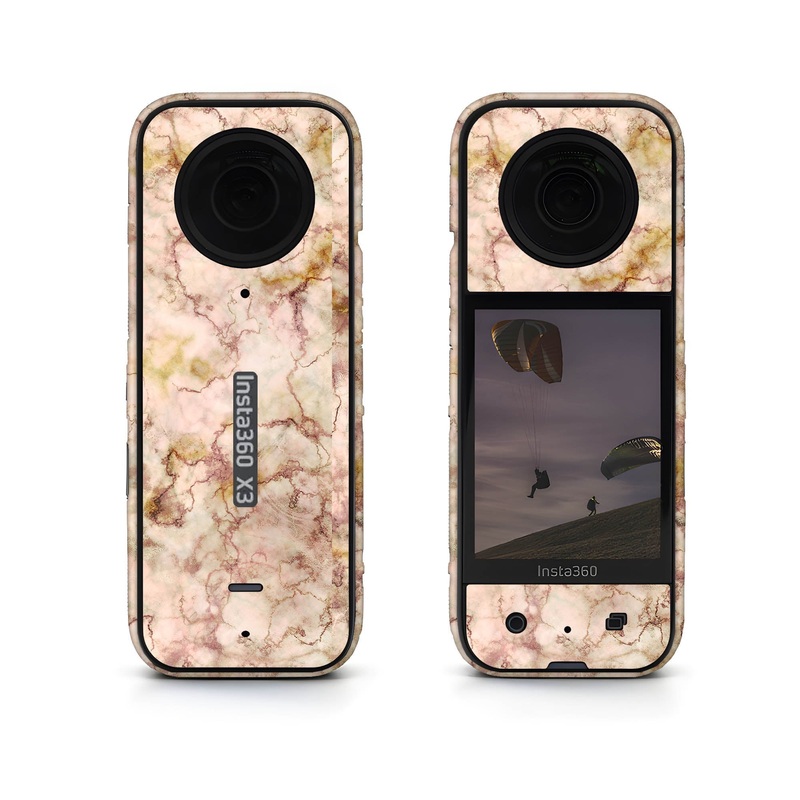 Gold Peach Marble Insta360 Skin