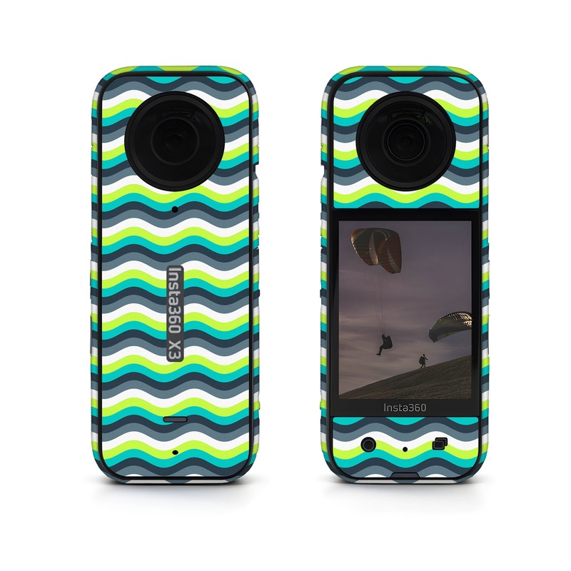 Green -Yellow Waves Insta360 Skin
