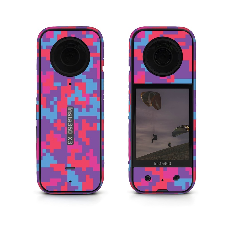 Purple Glitched Pattern Insta360 Skin